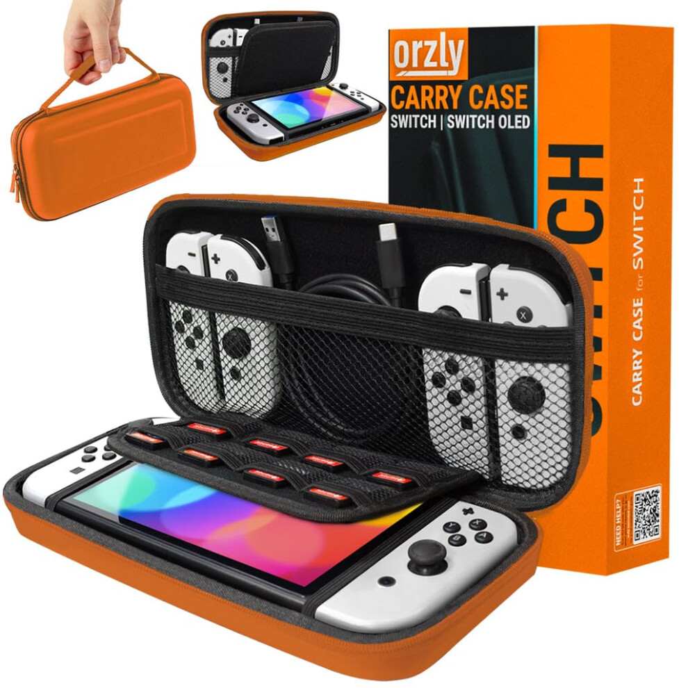Orzly Carrying Case For Nintendo Switch Oled And Switch Console - Oran 5060498273985
