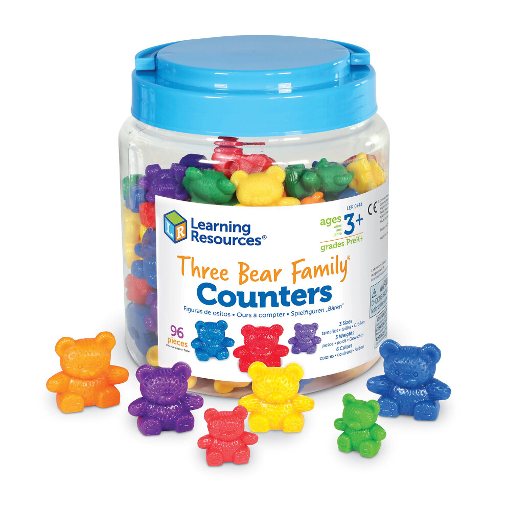 Learning Resources Three Bear Family Counters - 96 Pieces. Ages 3+ Pre