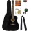 Fender Fender Squier Dreadnought Acoustic Guitar - Black Bundle with Gig Bag 1
