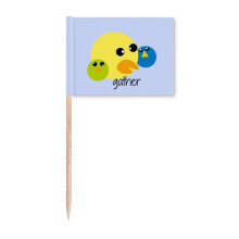 Three Bird Gather Art Deco  Fashion Toothpick Flags Marker Topper Party Decoration
