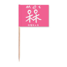 Traditional Chinese Characters Humorously Mock Toothpick Flags Marker Topper Party Decoration