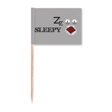 Tired Gray Emotion Snore Sleepy Toothpick Flags Marker Topper Party Decoration