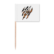 Tiger Eyes Tear Face Art Deco Fashion Toothpick Flags Marker Topper Party Decoration
