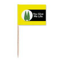 Trees Environmental Protect Toothpick Flags Marker Topper Party Decoration