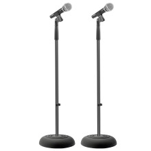Pyle Soporte universal para micrσfono  Compatible con micrσfono de mano, base compacta pesada, diseρo ligero y compacto, abrazadera ajustable de