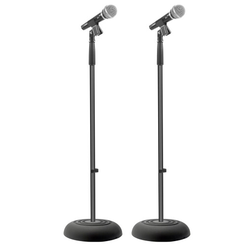 Pyle Support de microphone universel  Compatible avec les micros portables, base compacte et lourde, design lger et compact, pince rglable en
