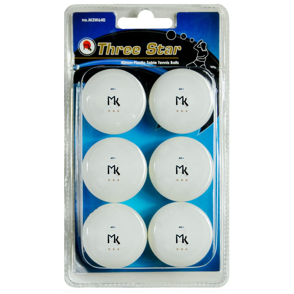 Martin Kilpatrick 3 Star Table Tennis Balls - 6 Pack - 40mm Ping Pong