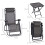 Outsunny Outsunny 3PC Zero Gravity Chairs Sun Lounger Table Set W/ Cup Holders Dark Grey 2