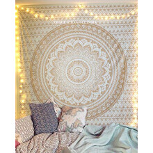 raajsee Gold Mandala Tapestry Bedroom Aesthetic - Indie Wall Tapestry