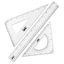 Mr. Pen Triangle Ruler, Protractor, Math Set - 3 Pack, Square Ruler, Protractor for Geometry