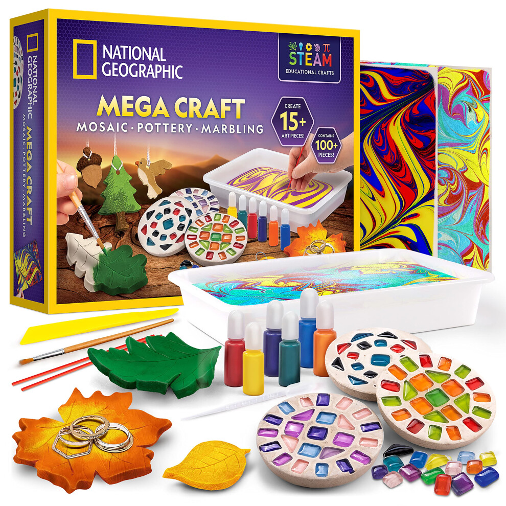 NATIONAL GEOGRAPHIC Mega Arts and Crafts Kit for Kids - Kids Paint Mar