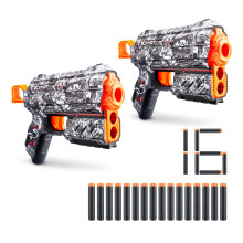 XSHOT Skins Flux - Illustrazione (2 Pacchi + 16 Dardi) da ZURU, Ricarica Facile, Blaster di Dardi in Schiuma