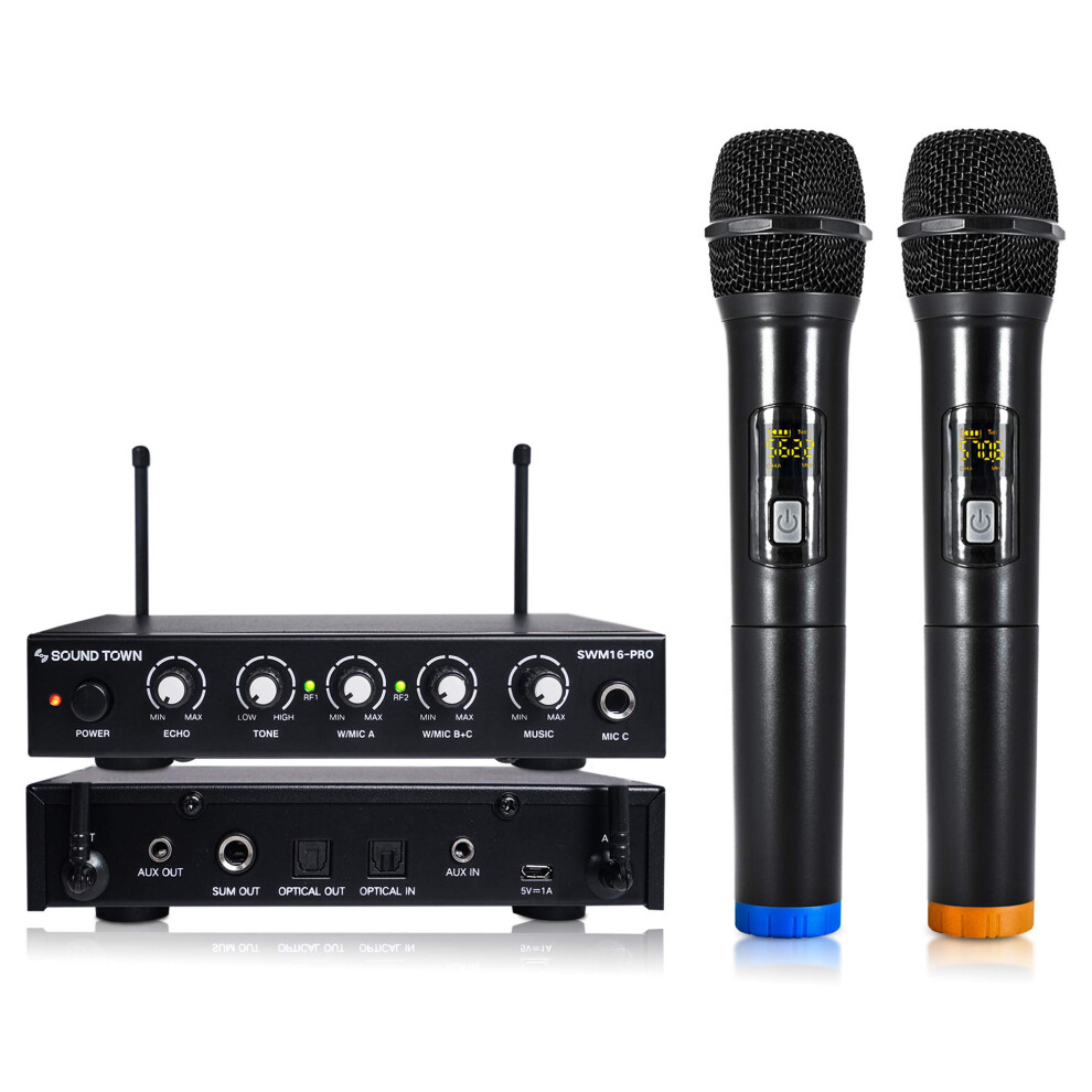 Sound Town 16 Channels Wireless Microphone Karaoke Mixer System with O