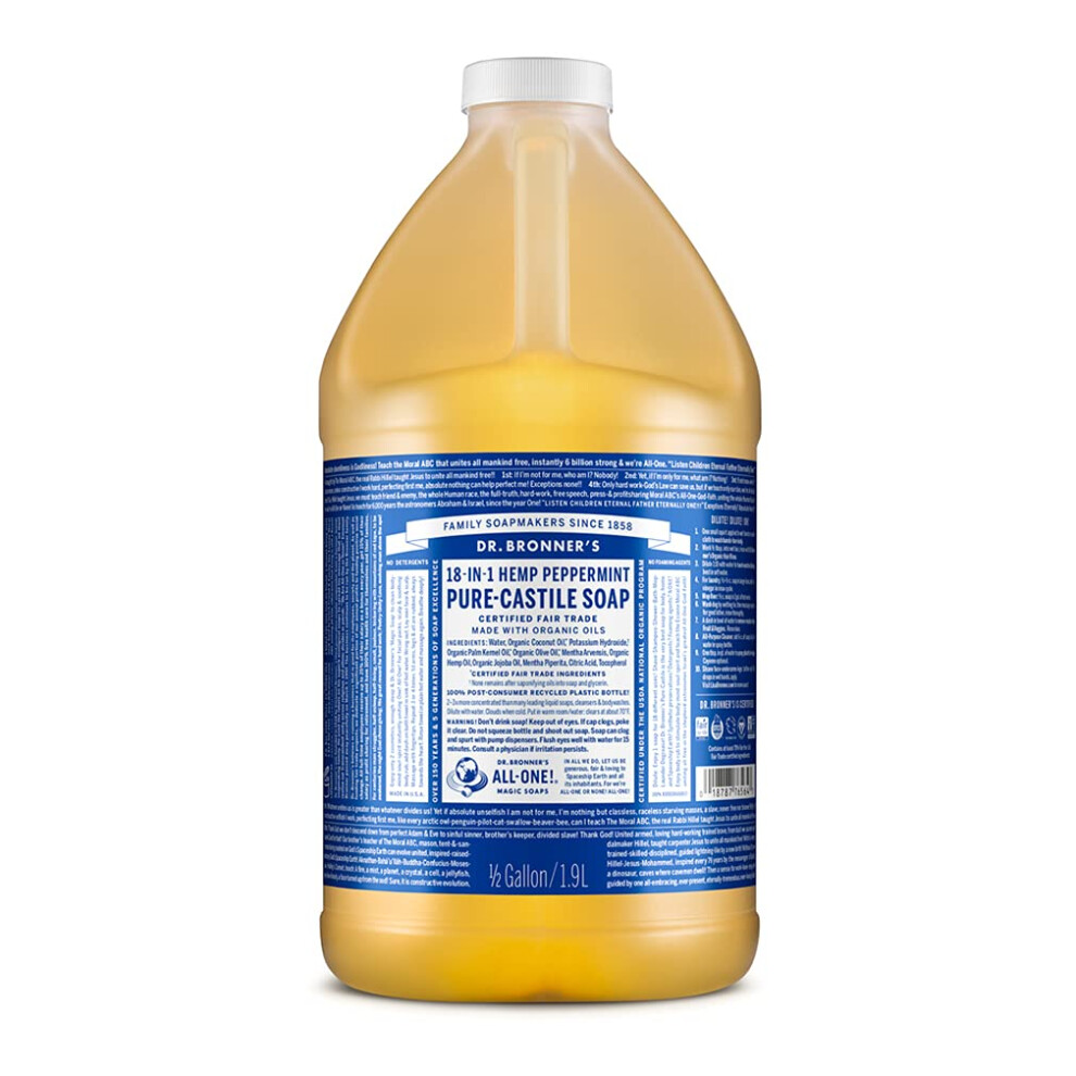 Dr. Bronner's - Pure-Castile Liquid Soap (Peppermint  64 ounce) - Made