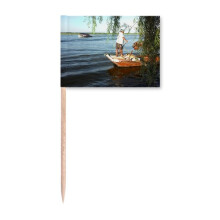 Willow Fisherman Art Deco  Fashion Toothpick Flags Marker Topper Party Decoration