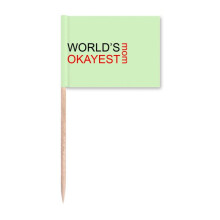World's Okayest Mom Best Mother Quote Toothpick Flags Marker Topper Party Decoration