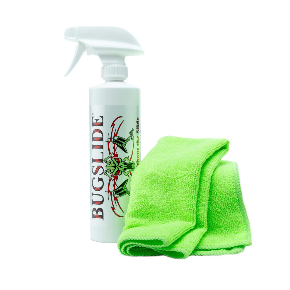 BugSlide 16 Oz Shop Kit with Microfiber Towel - Bug Remover and Automo-image-OPC-PFM69Z5-NEW