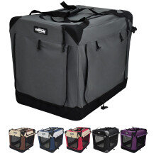 EliteField 4-Door Folding Soft Dog Crate with Curtains Carrying Bag a