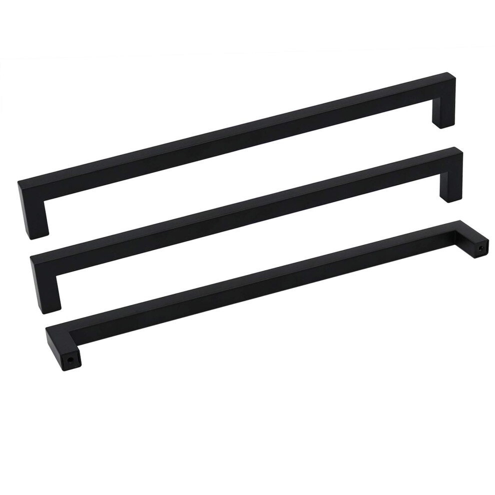 Goldenwarm 5Pack Black Cabinet Pulls Square Drawer Handles Kitchen Cabinet Handles Stainless Steel Modern Hardware For Kitchen 11-1/3In(288Mm) Cabine 786467821517