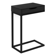 Monarch Specialiteter 3600 C-formet slutside snack opbevaring stue sovev?relse laminat sort moderne moderne accent tabel metal med en skuffe 16 ""
