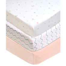 American Baby Company 3 Pack 100% Natuurlijke Katoenen Fitted Mini Crib Sheets 38" x 24" - Zacht & Ademend