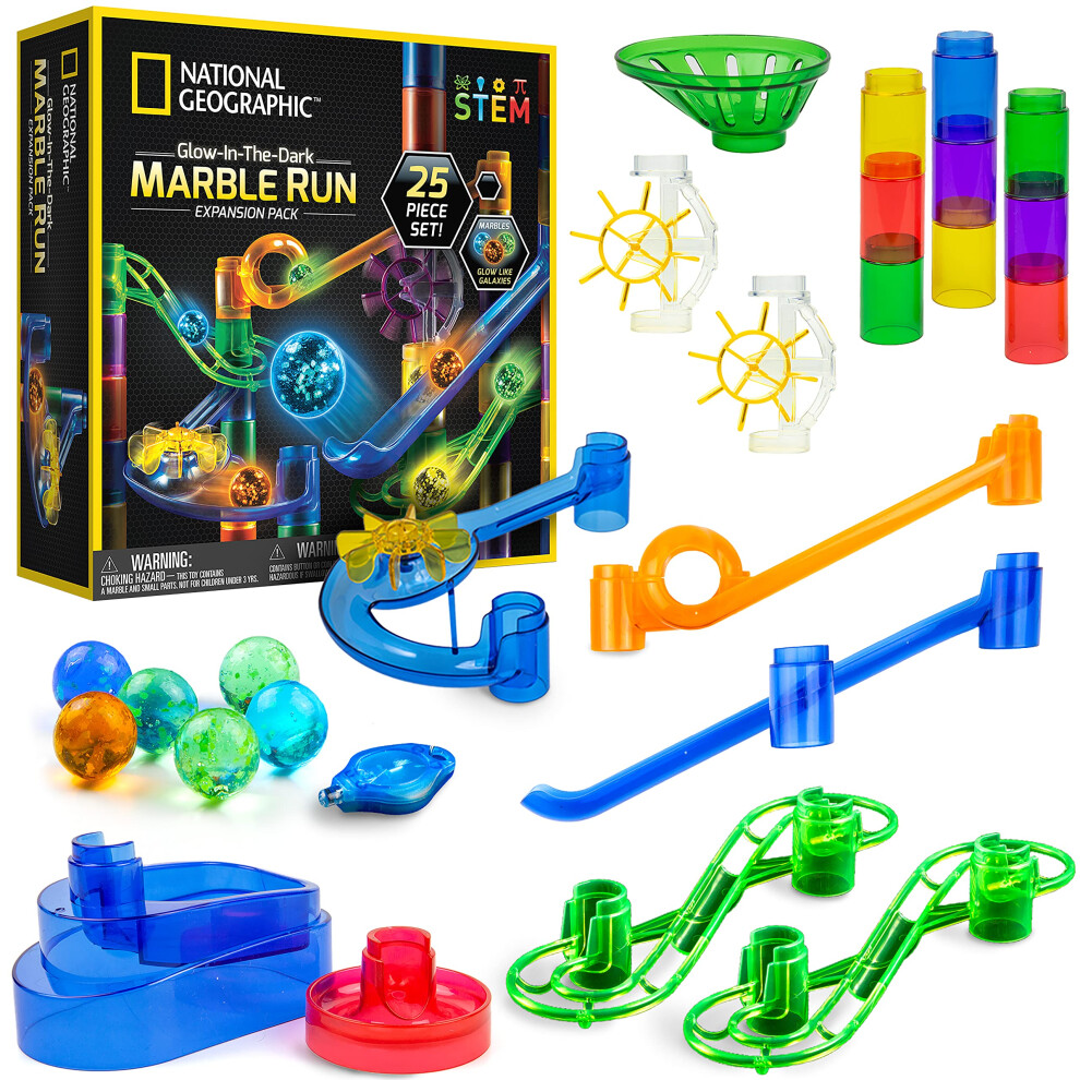 NATIONAL gEOgRAPHIc glowing Marble Run - Expansion Pack with 5 glow in