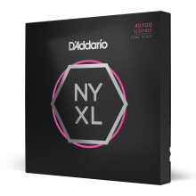 D'Addario Bass Guitar Strings NYXL Nickel Plated NYXL45100 Regular Light Gauge 45-100 Long Scale 4-String Set Pack of 1