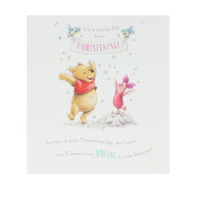 cute christening greeting card - Winnie the Pooh christening card - Di