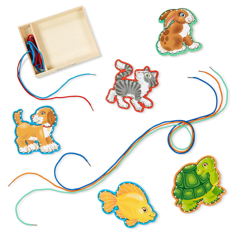 Melissa & Doug Lace and Trace Activity Set: Pets - 5 Wooden Panels and