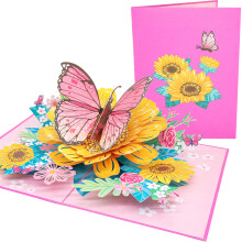 PopLife Blue Dragonfly ja Lotus 3D Pop Up -kortti - itienpiv Ystvnpiv Syntympiv Kiitos Parane vuosipiv - ystville Sisko Vaimo Isoiti Ty