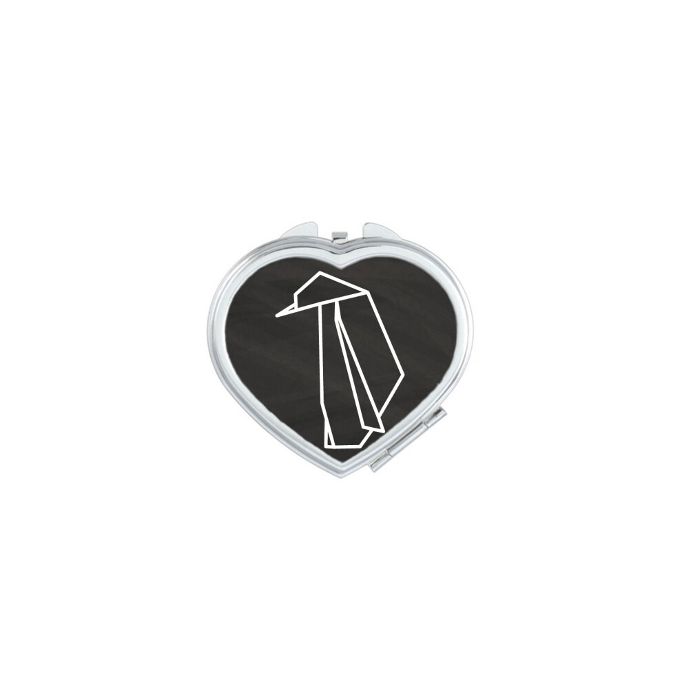Diythinker Origa Penguin Geometric Shape Heart Mirror Travel Magnification Portable Handheld Pocket Makeup