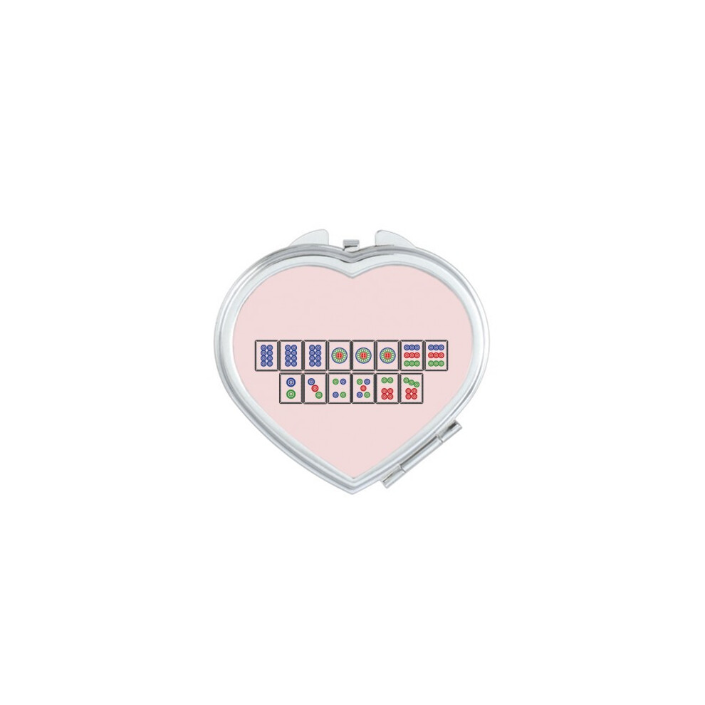 Diythinker Flush Suit Mahjong Tiles Heart Mirror Travel Magnification Portable Handheld Pocket Makeup