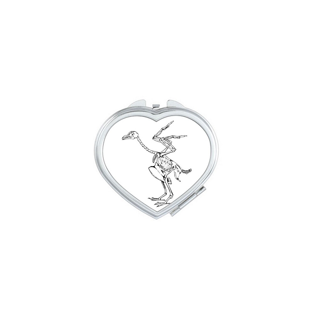 Diythinker Skeleton Ostrich Decoration Pattern Mirror Travel Magnification Portable Handheld Pocket Makeup