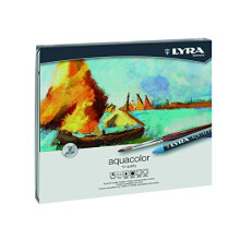 Lyra Aquacolor Wax Crayons - 24 Water Soluble Crayons for Professional