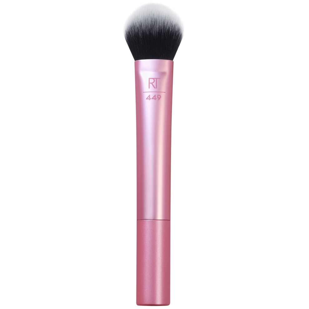 Real Techniques Tapered Cheek Makeup Brush  For Blush  Highlighter  Loose  Or Pressed Powder  Soft  Synthetic Bristles  Precise Makeup Application  Al