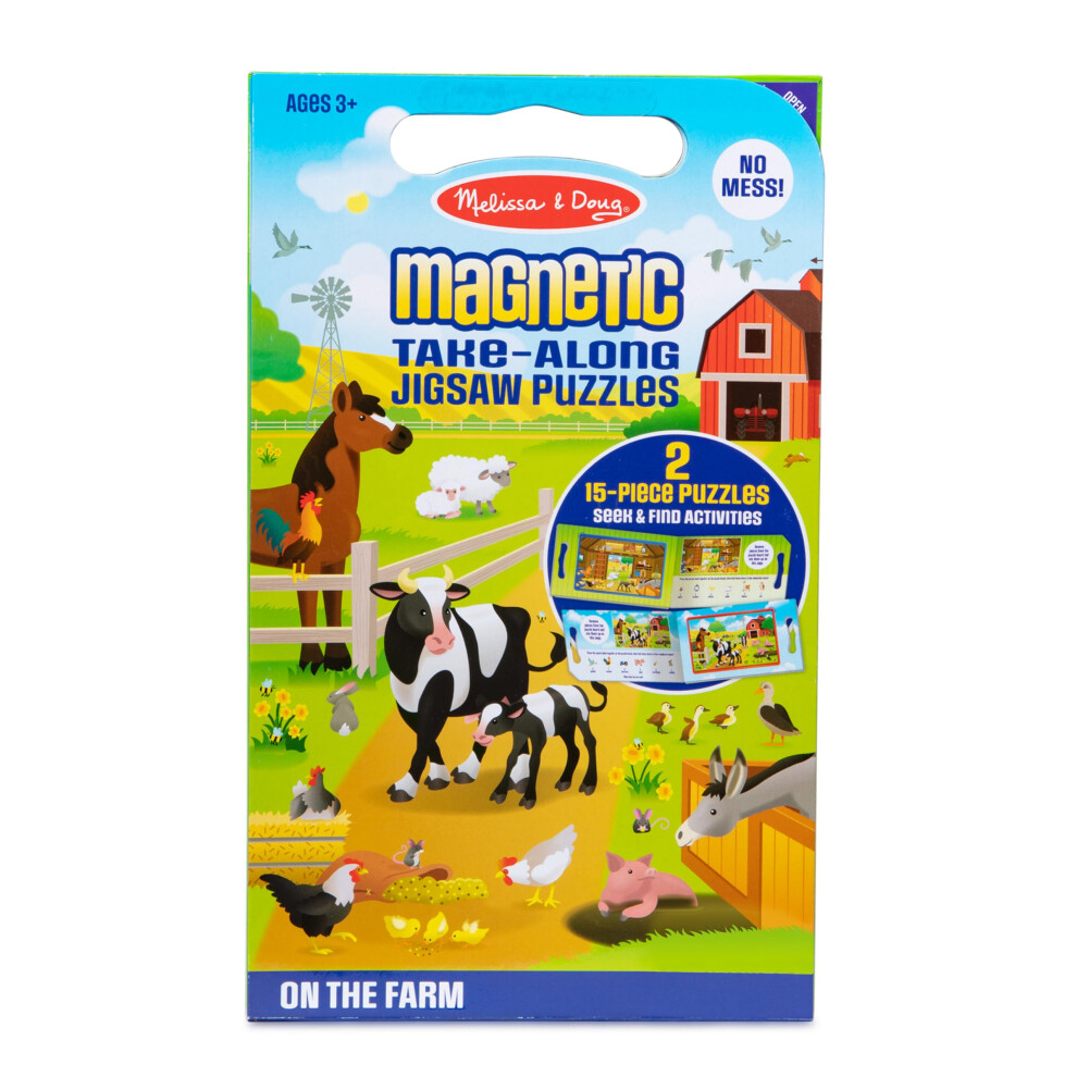 Melissa & Doug Take-Along Magnetic Jigsaw Puzzles Travel Toy On the Fa