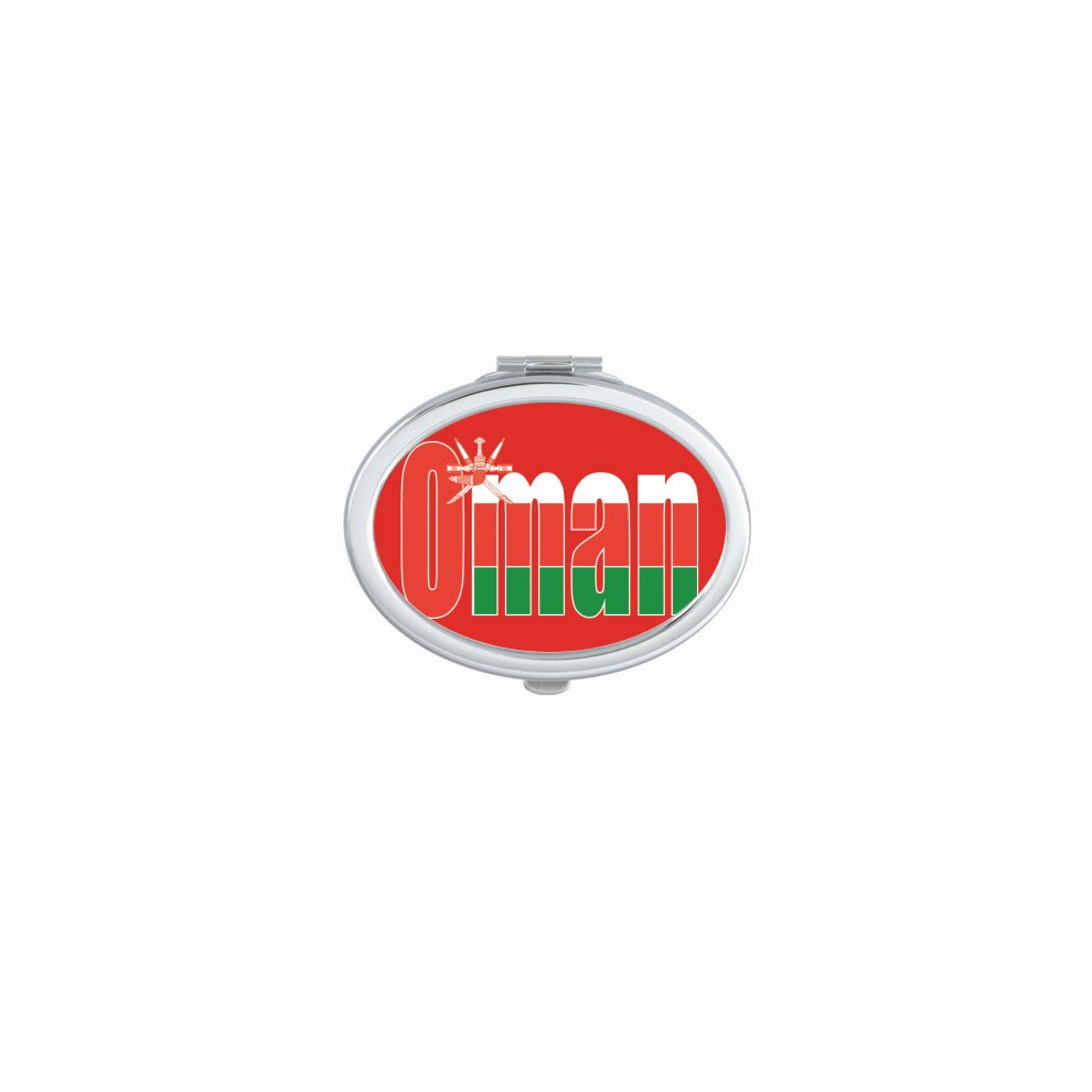 Diythinker Oman Country Flag Name Oval Mirror Portable Fold Hand Makeup Double Side Glasses