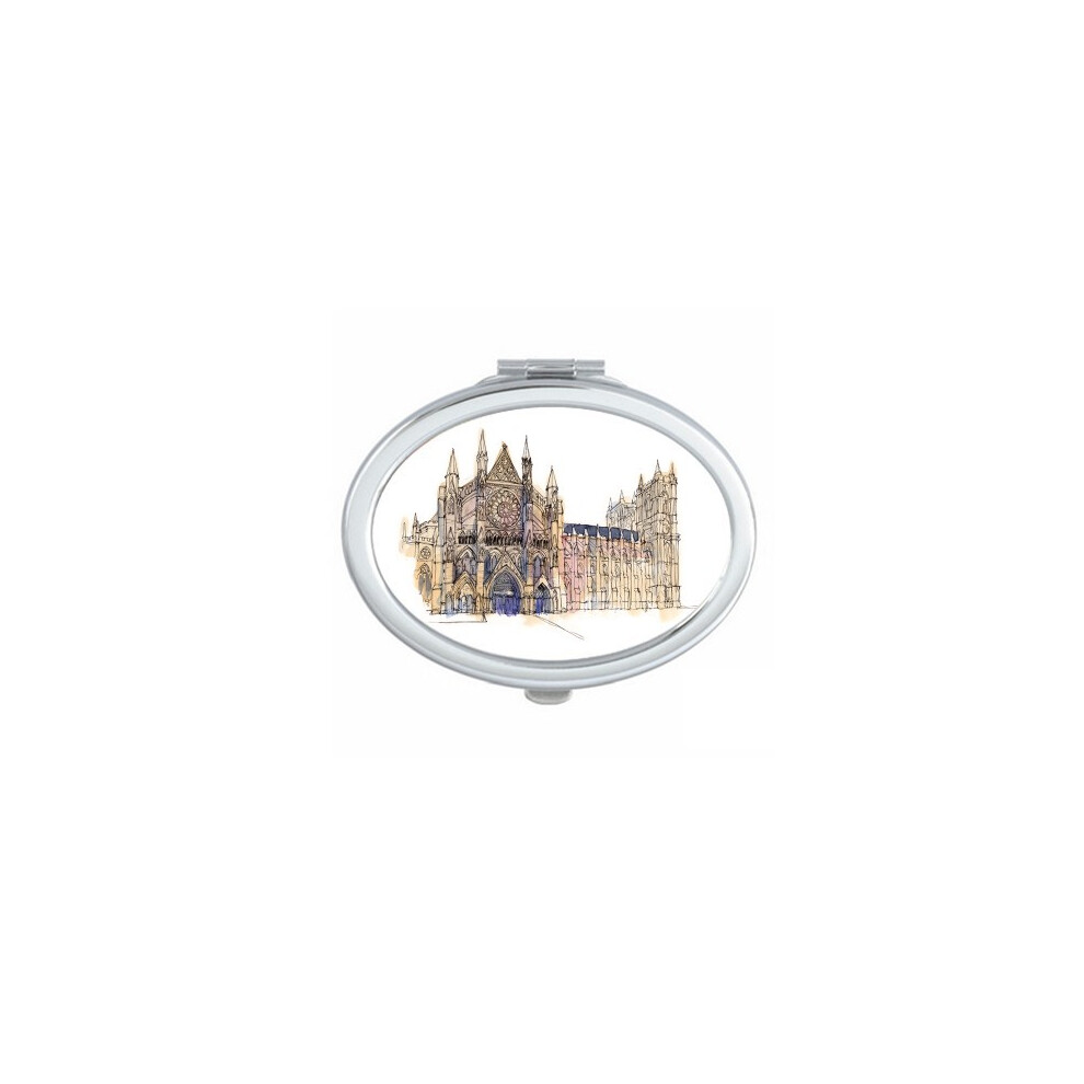 Diythinker Westnster Abbeyof London Mirror Portable Fold Hand Makeup Double Side Glasses