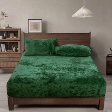PHF Truly Velvet Fitted Sheet Only Queen Size, Luxury Super Soft Cozy Fuzzy Flannel Bottom Sheet, Deep Pocket Up to 16", Suitable for Fall Winter Spri