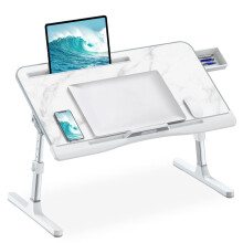 HETTHI Laptop Loisko Stolek Nastaviteln Robustn Laptop Stojan na postel s prmiovmi materily Skldac prenosn notebook se zsuvkou pro psan Pr