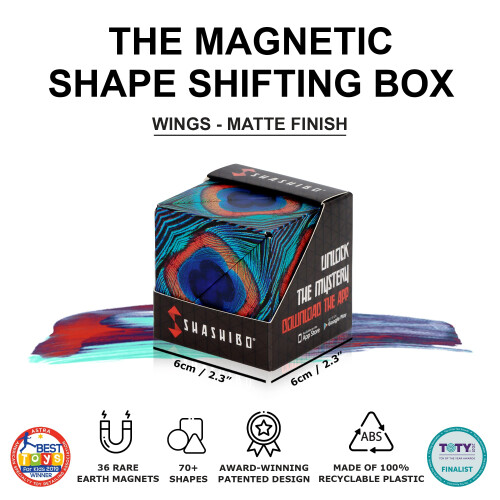 SHASHIBO Shape Shifting Box - Award-Winning  Patented Fidget Cube w/ 3 2