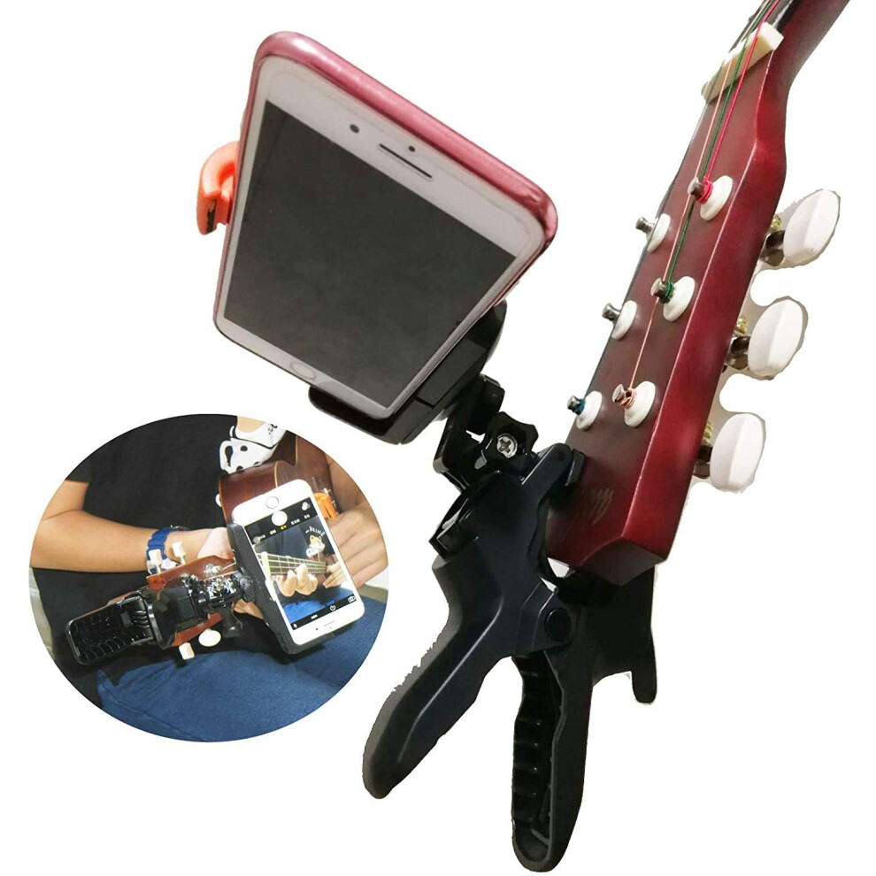 Universal Guitar Headstock Phone/Camera Clamp Clip Mount for All Smart