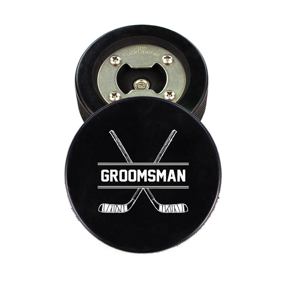 Stainless Steel Hockey Puck Bottle Opener Gift for The Best Man Grooms