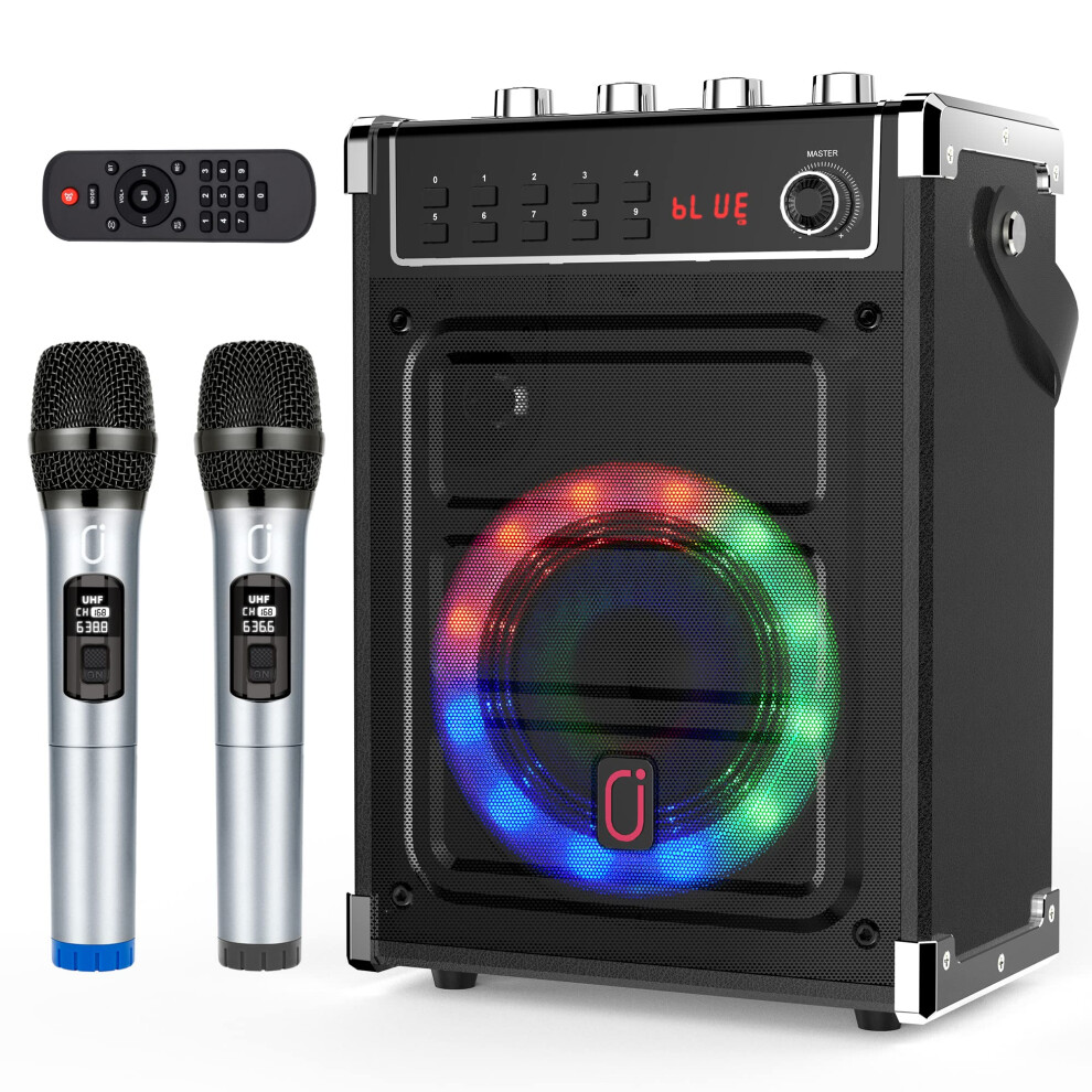 JYX Karaoke Machine with 2 UHF Wireless Microphones  Bluetooth Speaker