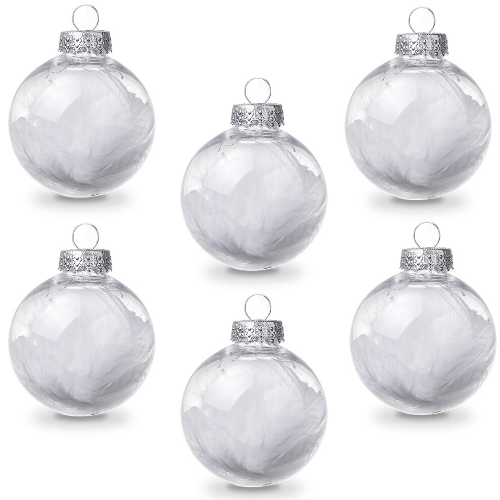 AMS 2.36''/24ct Clear Christmas Ball Pendant Shatterproof Plastic Ball