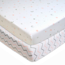 American Baby Company 2 Pack 100% Katoen Fitted Mini Crib Sheets 38" x 24" - Zachte & Ademende Kleine Nestbare Lakens