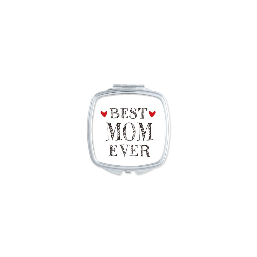 Diythinker Best Mom Ever Quote Loved S Square Mirror Portable Compact Pocket Makeup Double Sided Glass