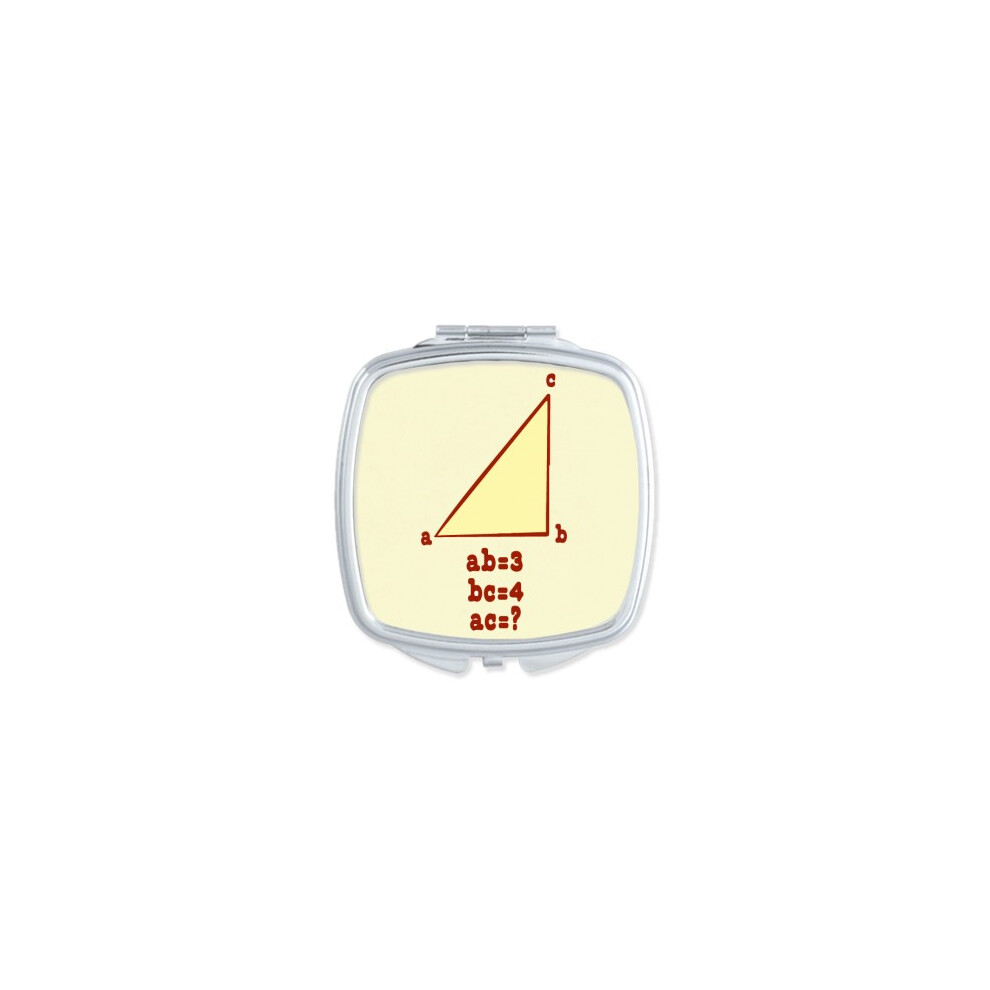 Diythinker Triangle Length Illustration Pattern Square Mirror Portable Compact Pocket Makeup Double Sided Glass