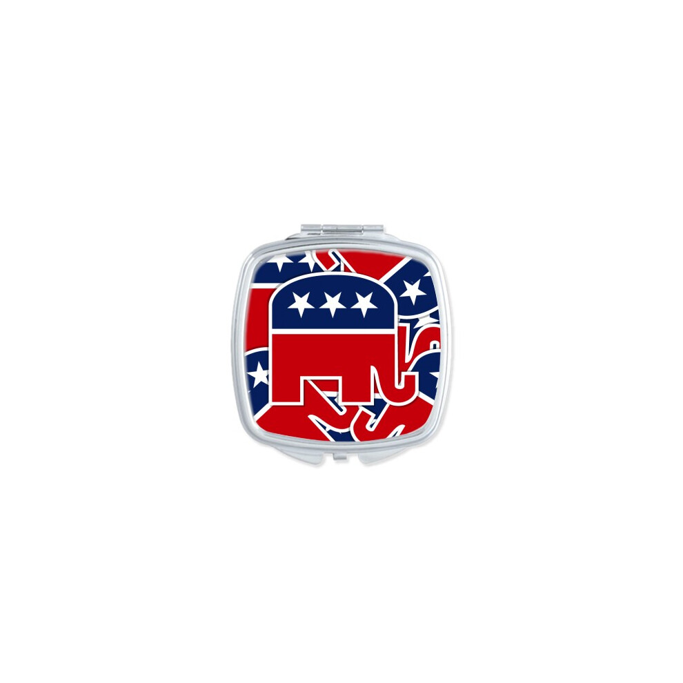 Diythinker America Elephant Emblem Republican Mirror Portable Compact Pocket Makeup Double Sided Glass