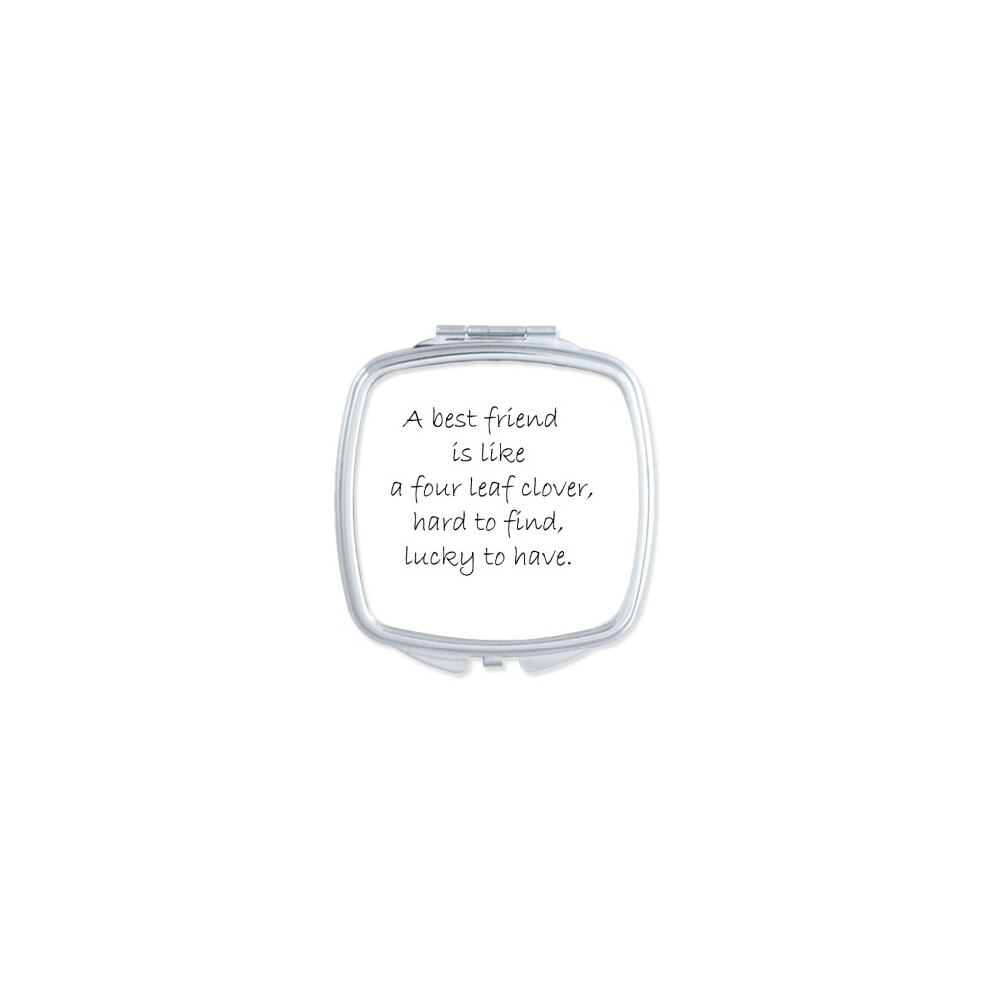 Diythinker Best Friend Is Like Four Quote Mirror Portable Compact Pocket Makeup Double Sided Glass